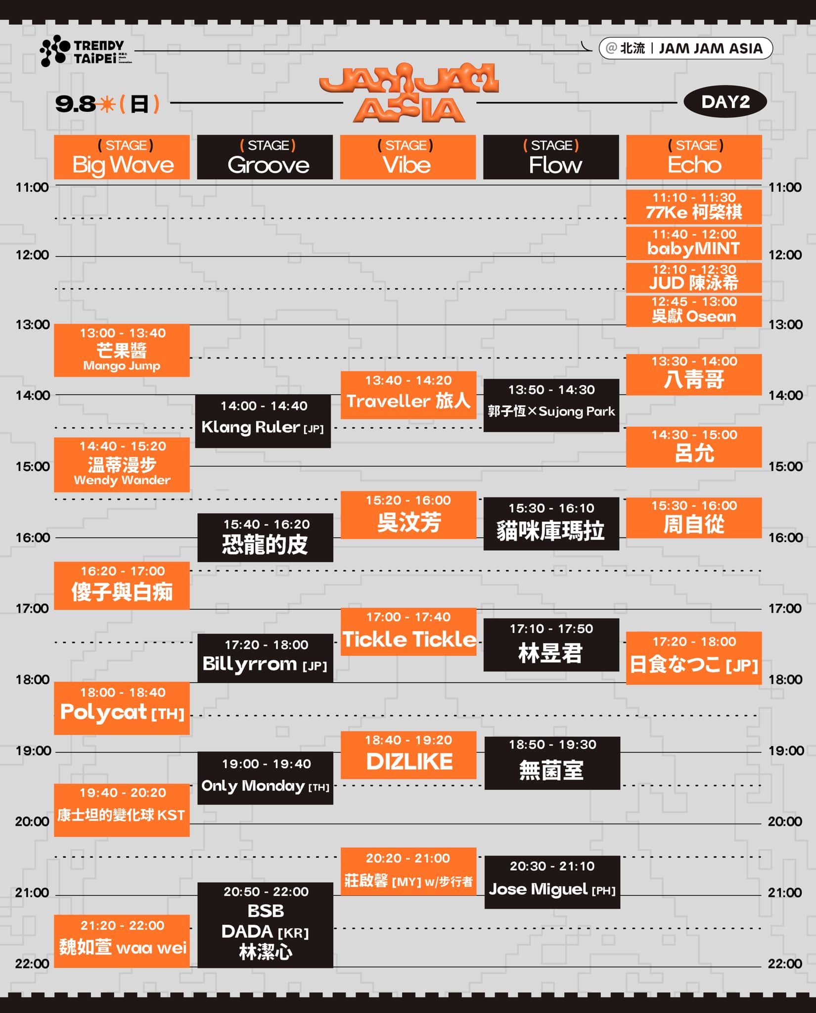 JAM JAM ASIA 0908節目表